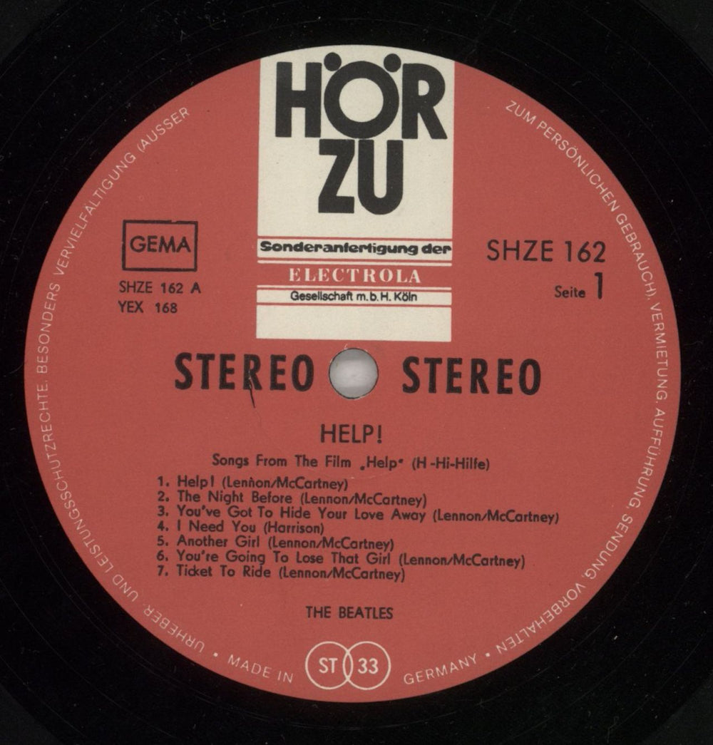 The Beatles Help! German vinyl LP album (LP record) BTLLPHE867366