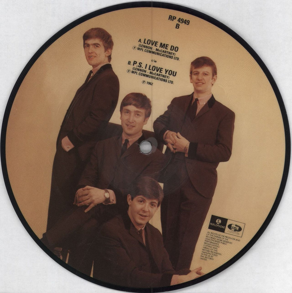 The Beatles Love Me Do - EX UK 7" vinyl picture disc (7 inch picture disc single)