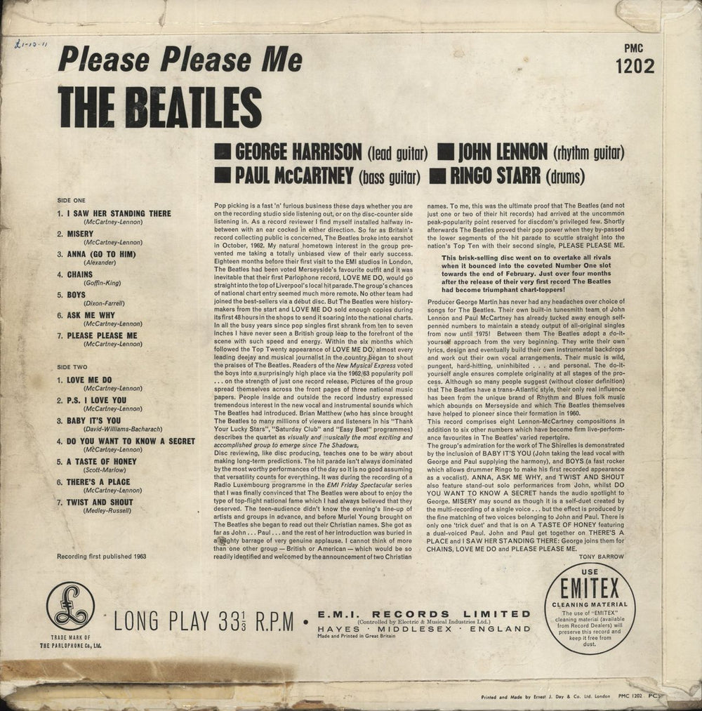 The Beatles Please Please Me - 2nd - Fair UK vinyl LP album (LP record)