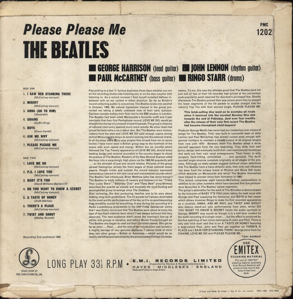 The Beatles Please Please Me - 2nd - Good UK vinyl LP album (LP record)