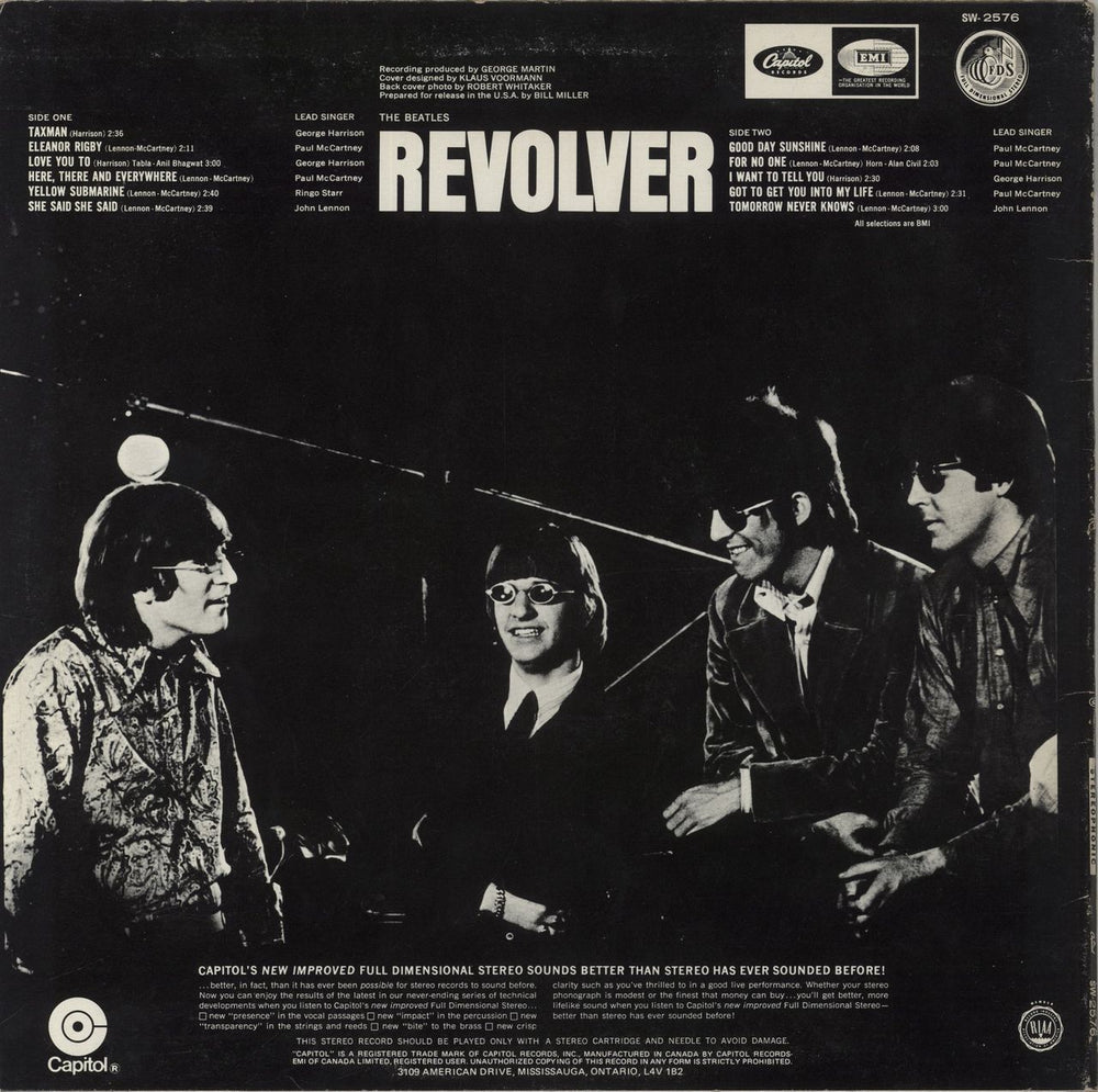 The Beatles Revolver Canadian vinyl LP album (LP record)