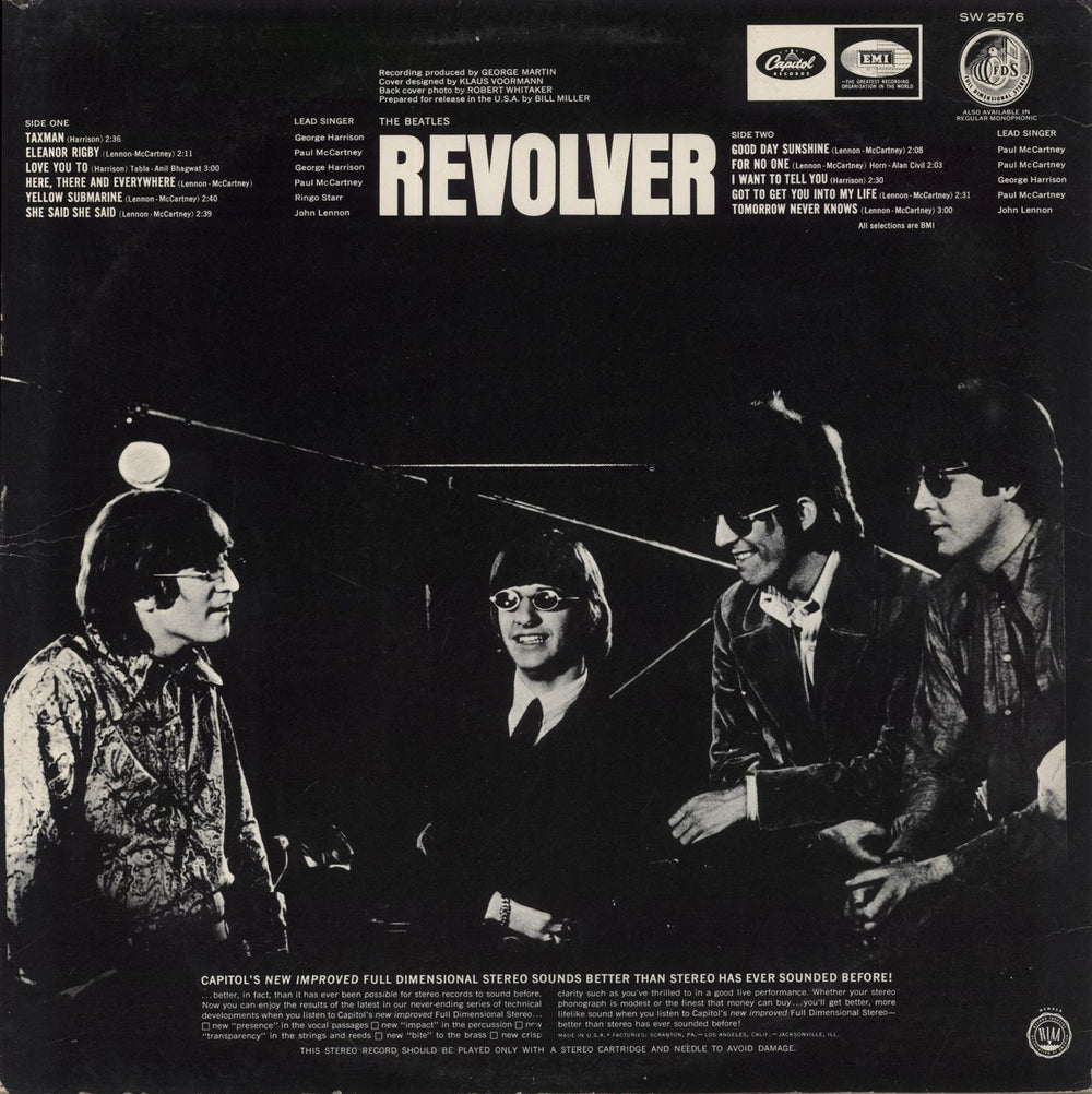 The Beatles Revolver - Peach Label - VG US vinyl LP album (LP record)