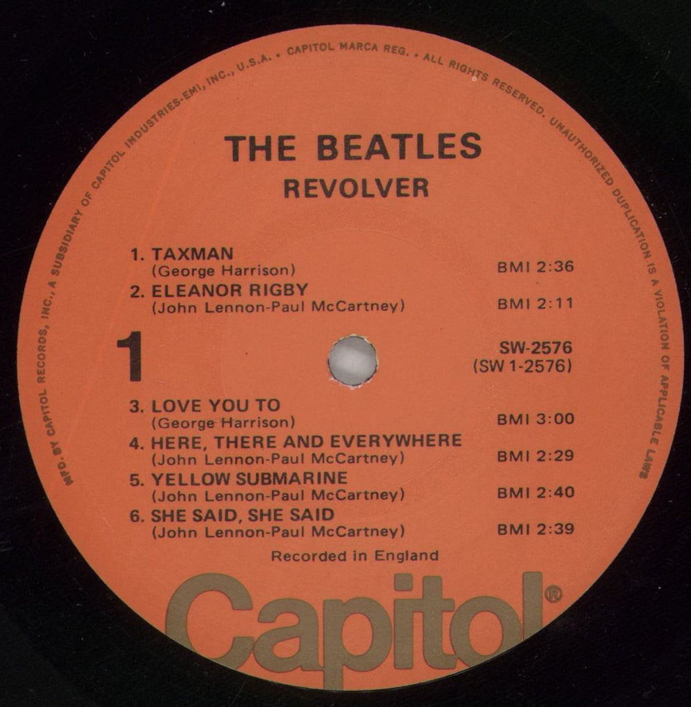 The Beatles Revolver - Peach Label - VG US vinyl LP album (LP record) BTLLPRE860779