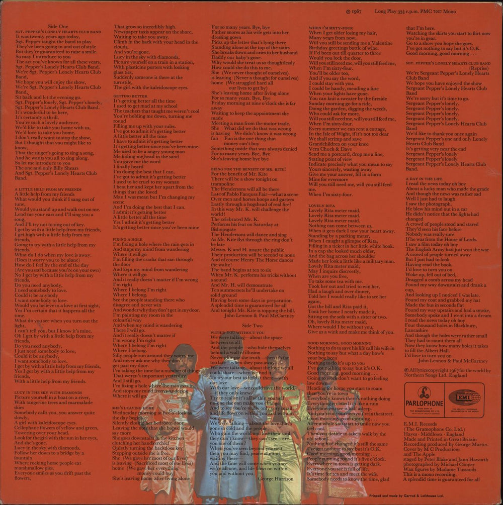 The Beatles Sgt. Pepper's - Wide Spine - VG UK vinyl LP album (LP record)