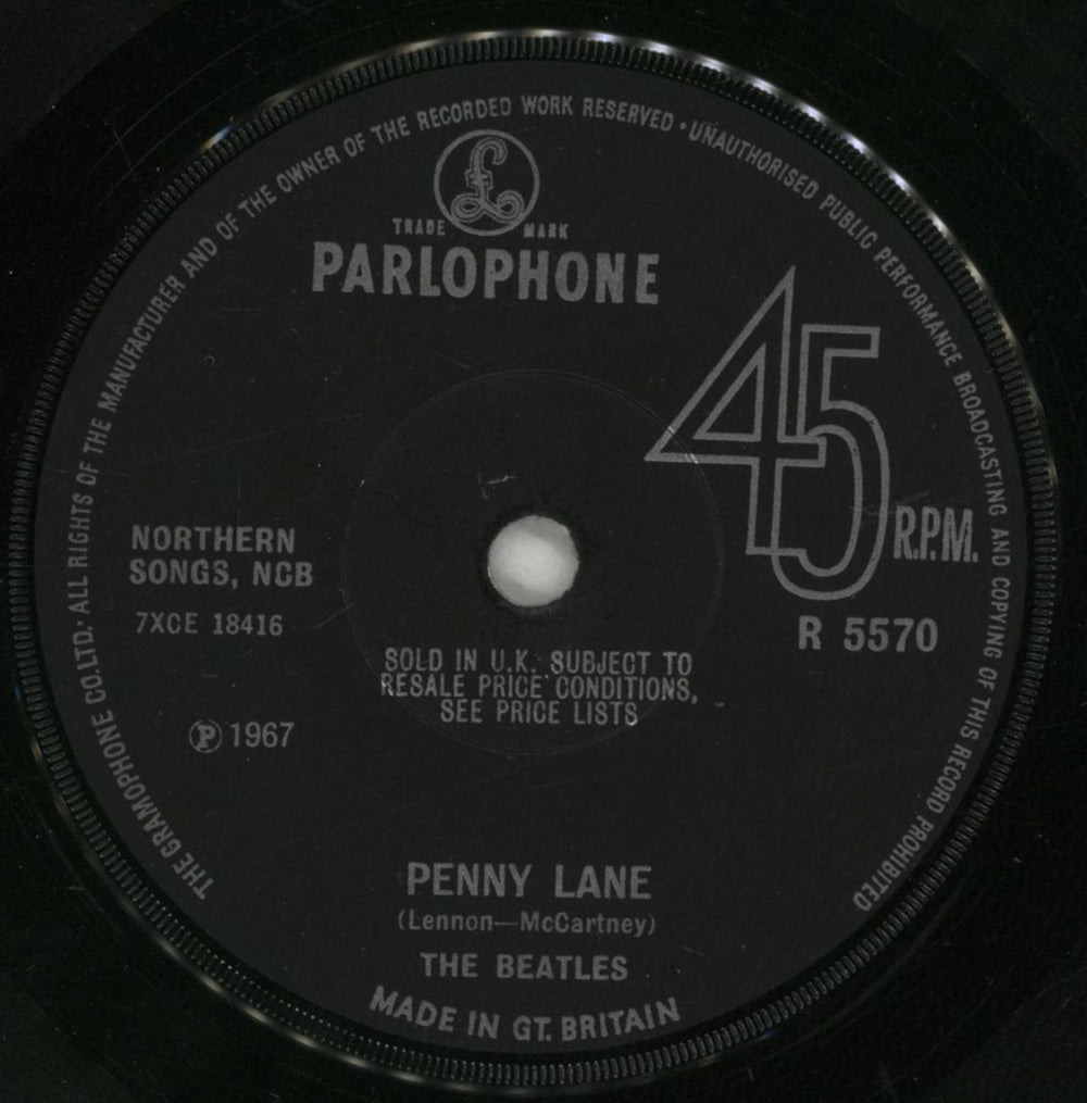 The Beatles Strawberry Fields Forever - 1st - Solid - P/S - EX UK 7" vinyl single (7 inch record / 45) BTL07ST592470