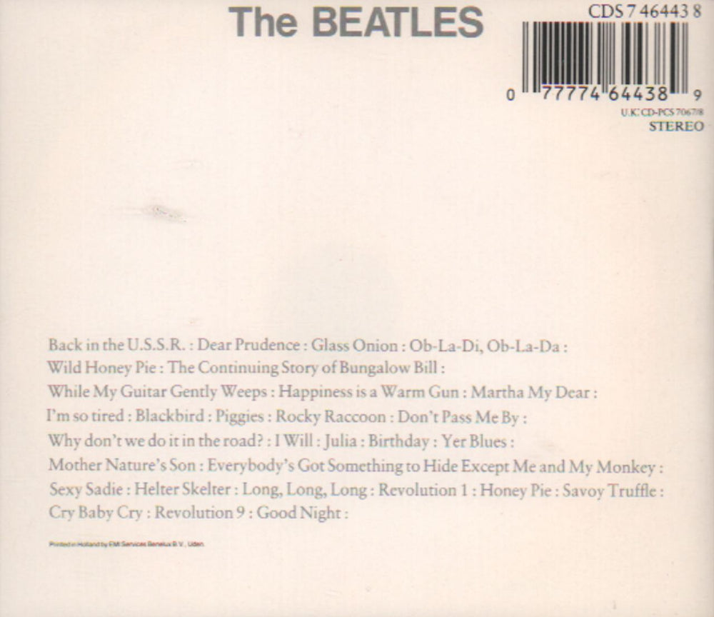 The Beatles The Beatles (White Album) Dutch 2 CD album set (Double CD) BTL2CTH648196