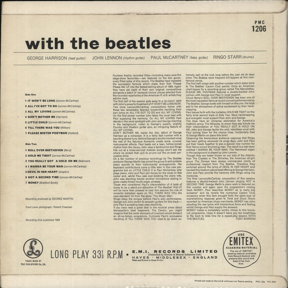 The Beatles With The Beatles - 2nd - G+L UK vinyl LP album (LP record)