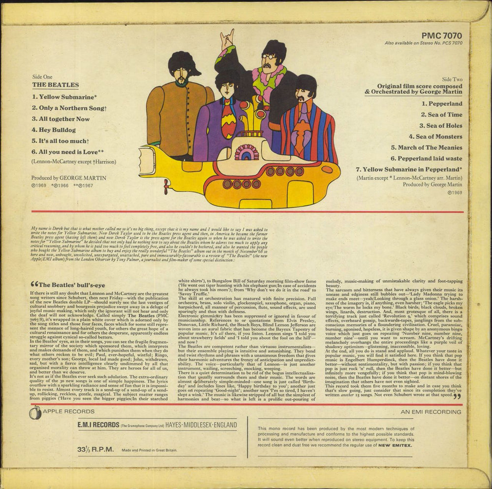 The Beatles Yellow Submarine - 1st - VG UK vinyl LP album (LP record)