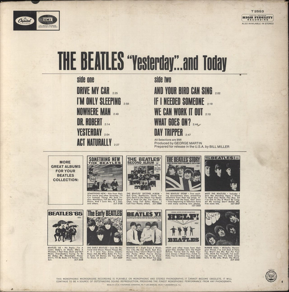 The Beatles Yesterday And Today 2nd - Mono US vinyl LP album (LP record)