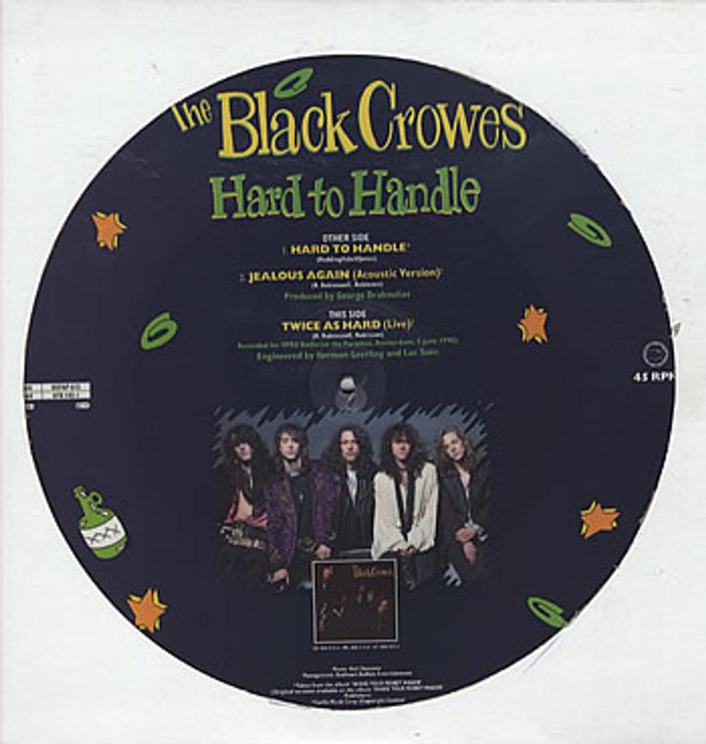 The Black Crowes Hard To Handle - Hype Stickered UK 12" vinyl picture disc (12 inch picture record) CRW2PHA33806