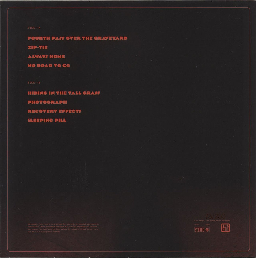 The Black Delta Movement  Recovery Effects - Black In Red Vinyl UK vinyl LP album (LP record) 5060978391093