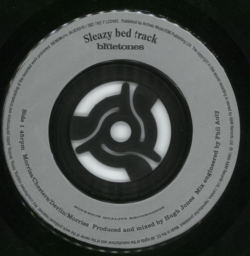 The Bluetones Sleazy Bed Track UK 7" vinyl single (7 inch record / 45) BTO07SL246969