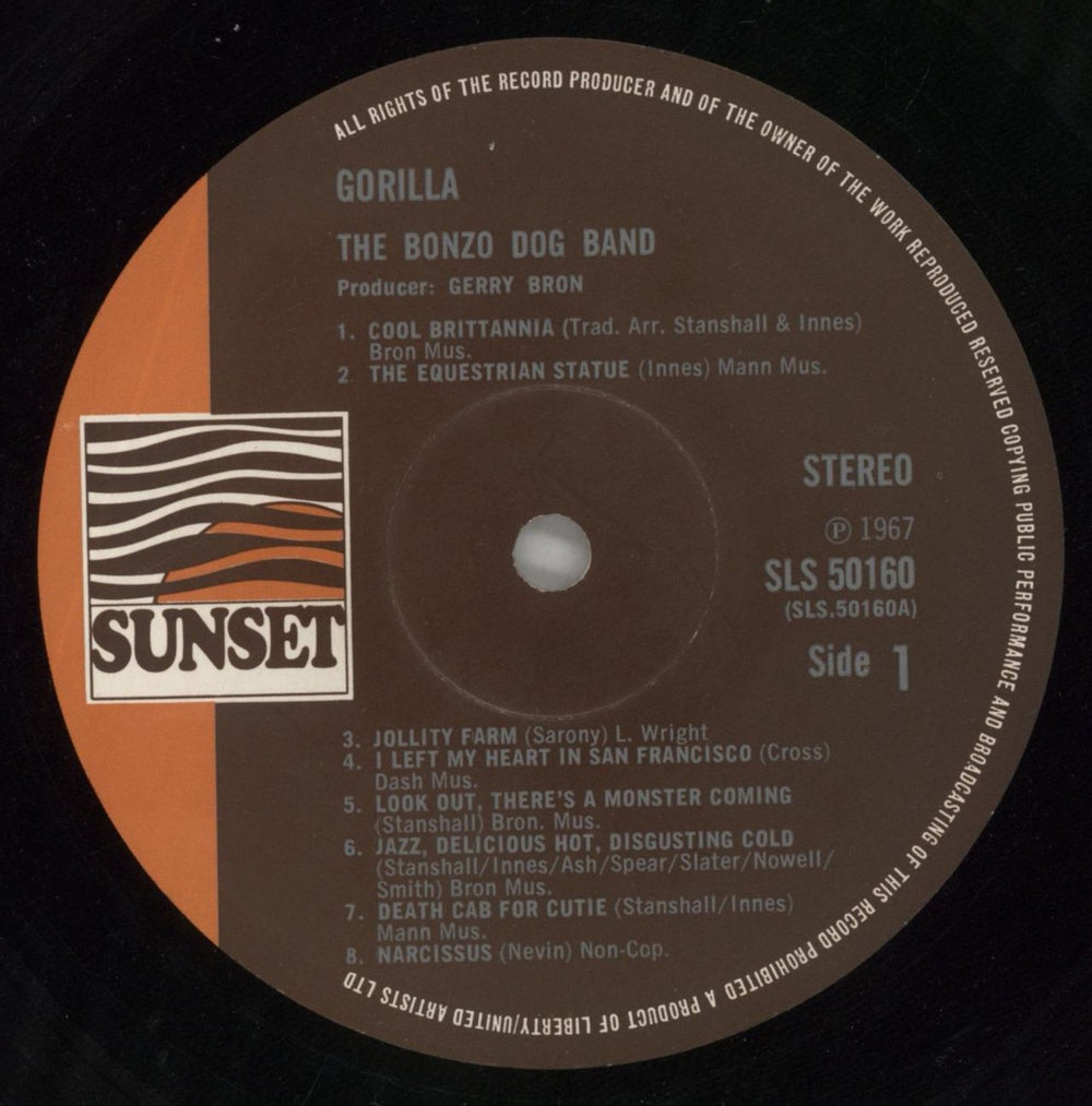 The Bonzo Dog Doo Dah Band Gorilla UK vinyl LP album (LP record) BDBLPGO261209