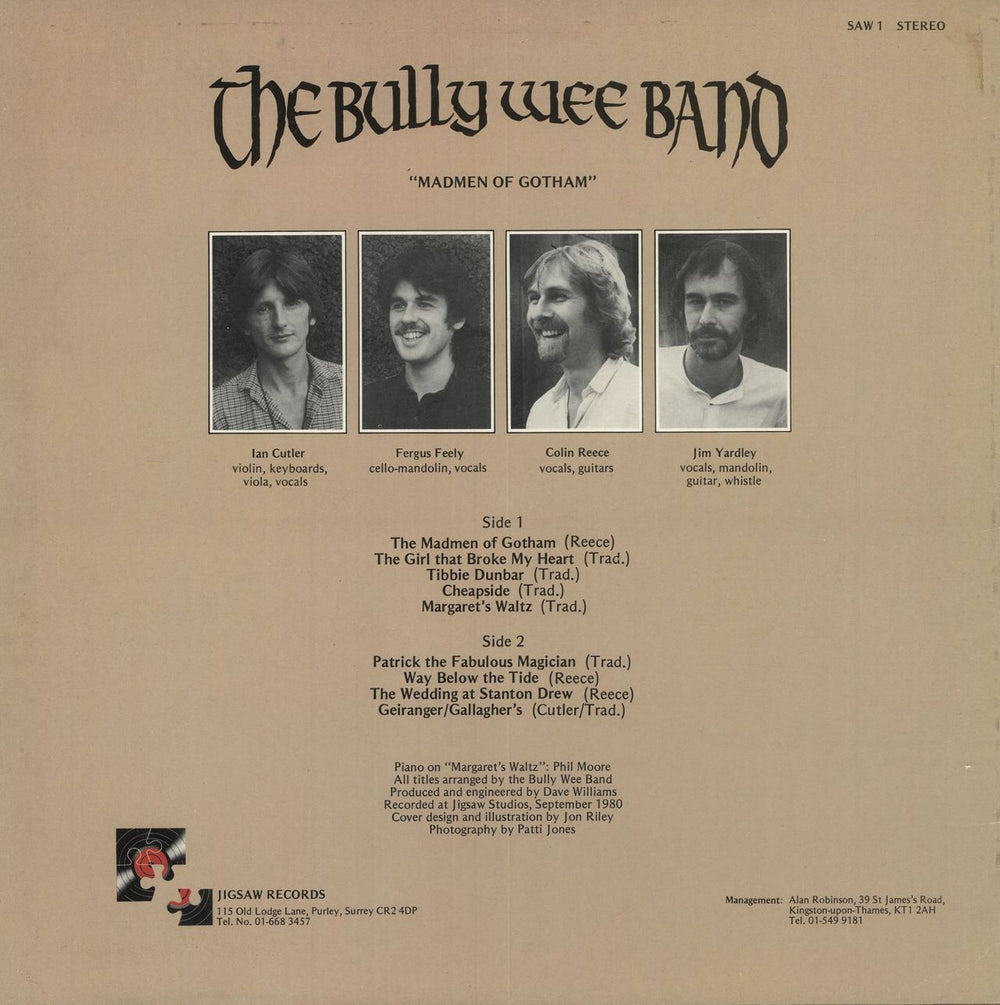 The Bully Wee Band The Madmen Of Gotham UK vinyl LP album (LP record)