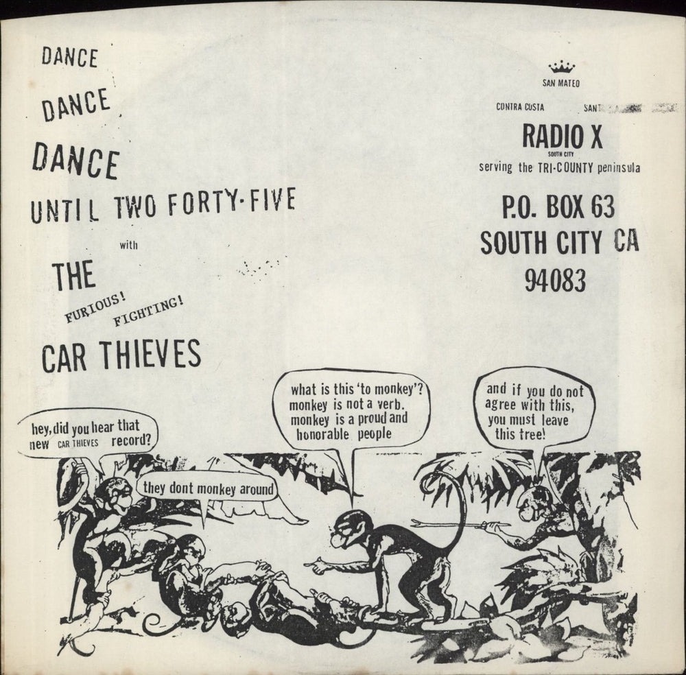 The Car Thieves Everybody's Going Ape ! US 7" vinyl single (7 inch record / 45)