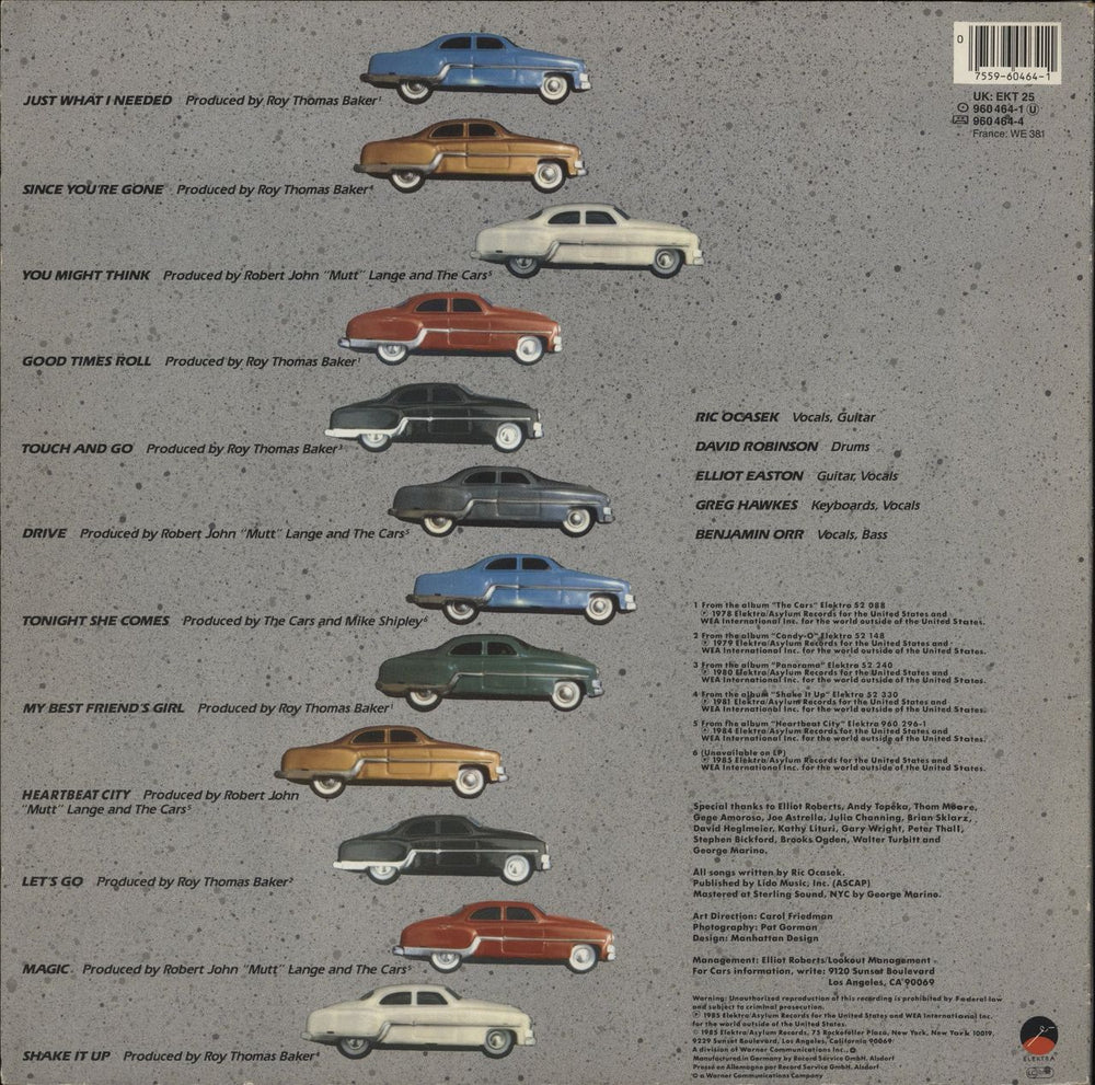 The Cars Greatest Hits Irish vinyl LP album (LP record) 075596046411