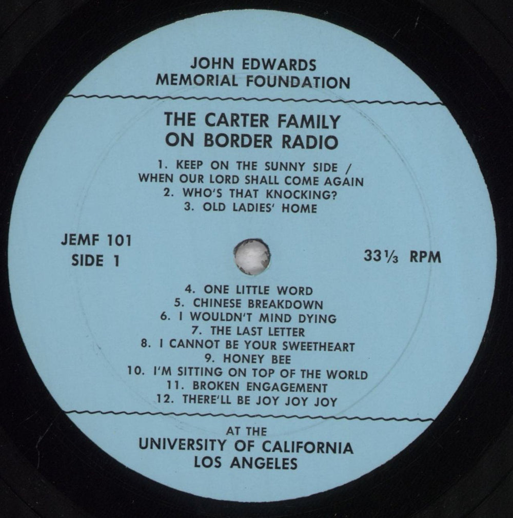 The Carter Family The Carter Family On Border Radio US vinyl LP album (LP record) 4CFLPTH834698