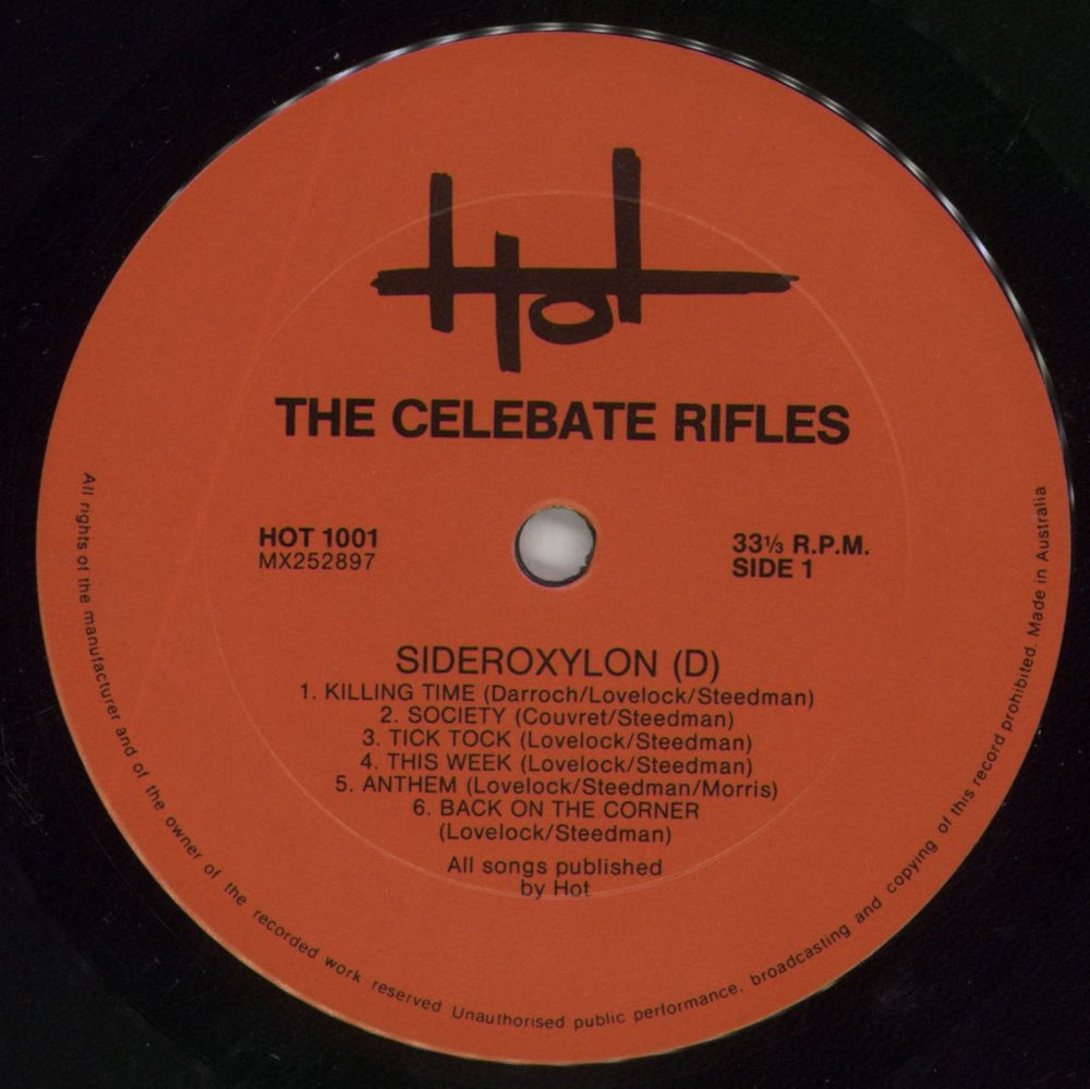 The Celibate Rifles Sideroxylon UK vinyl LP album (LP record) RIFLPSI860478