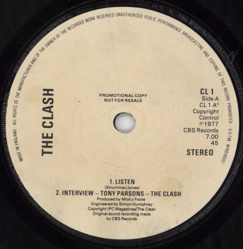 The Clash Capitol Radio - VG UK Promo 7" vinyl single (7 inch record / 45) CSH07CA792301