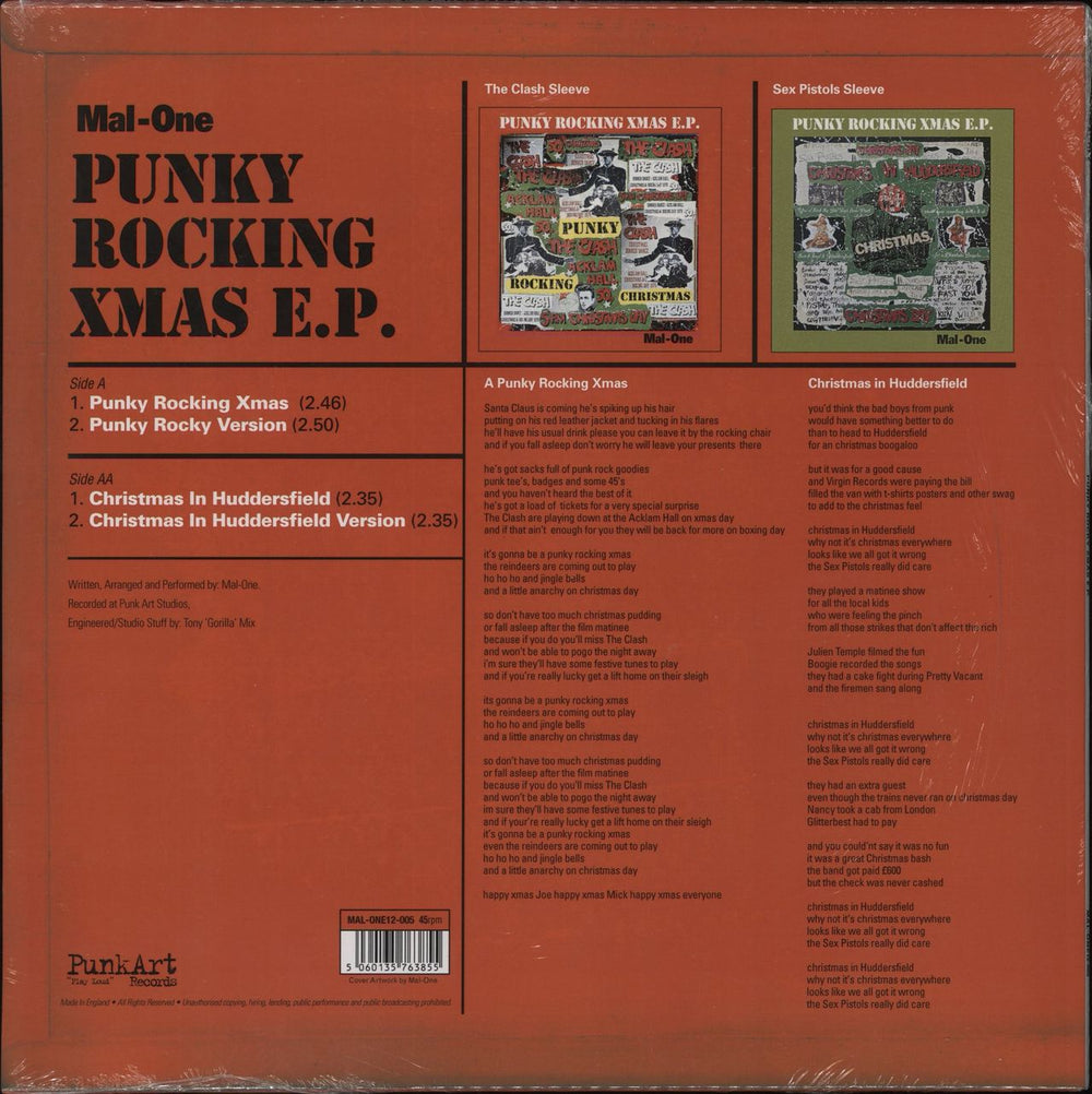 The Clash Punky Rocking Xmas EP - CLASH sleeve & art print UK 12" vinyl single (12 inch record / Maxi-single) CSH12PU879074