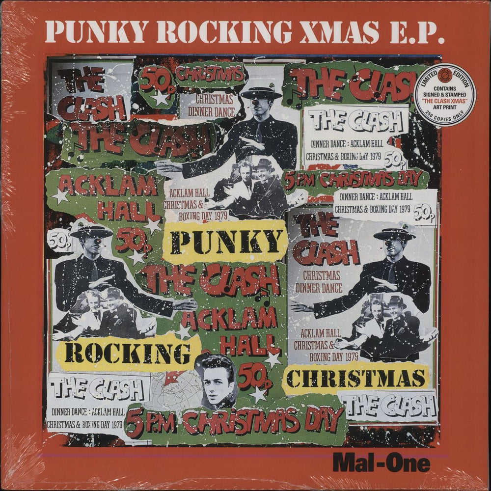 The Clash Punky Rocking Xmas EP - CLASH sleeve & art print UK 12" vinyl single (12 inch record / Maxi-single) MAL-ONE12-005