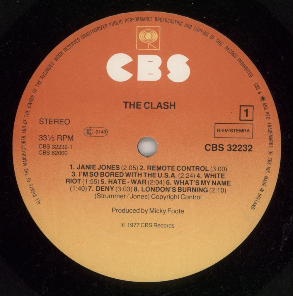 The Clash The Clash - graduated orange label - EX Dutch vinyl LP album (LP record) CSHLPTH869302