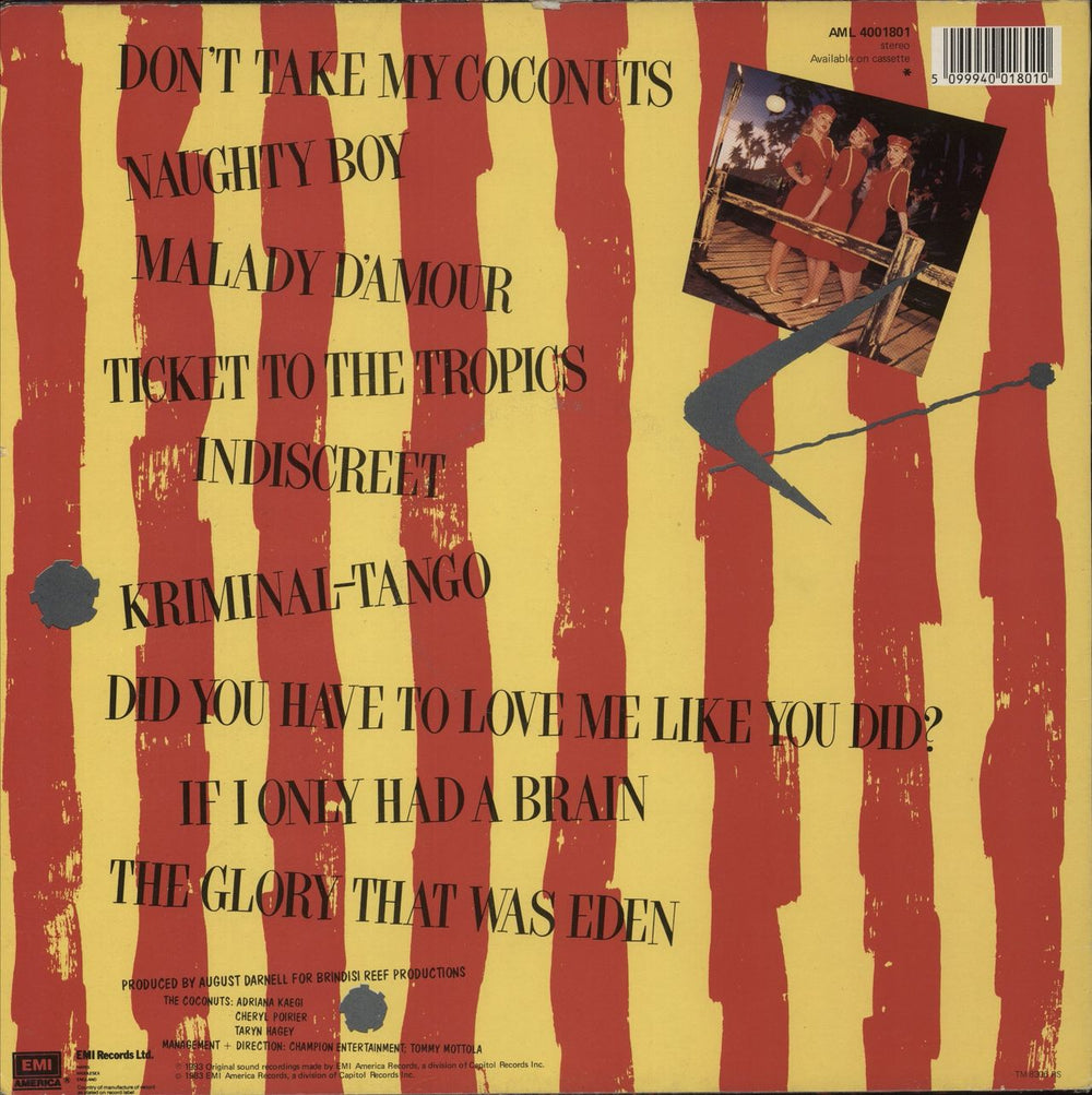 The Coconuts Don't Take My Coconuts UK vinyl LP album (LP record)