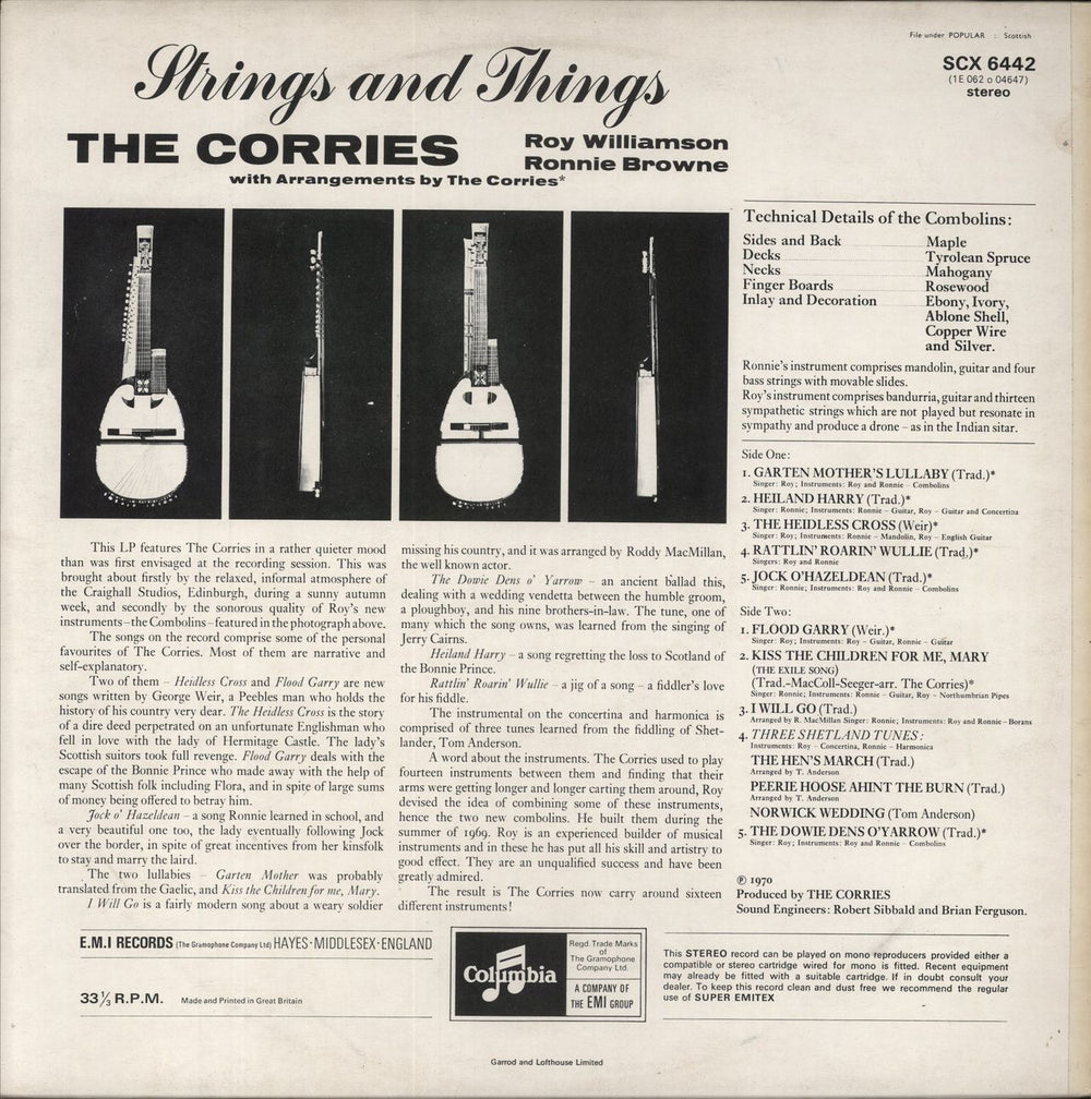 The Corries Strings And Things UK vinyl LP album (LP record)