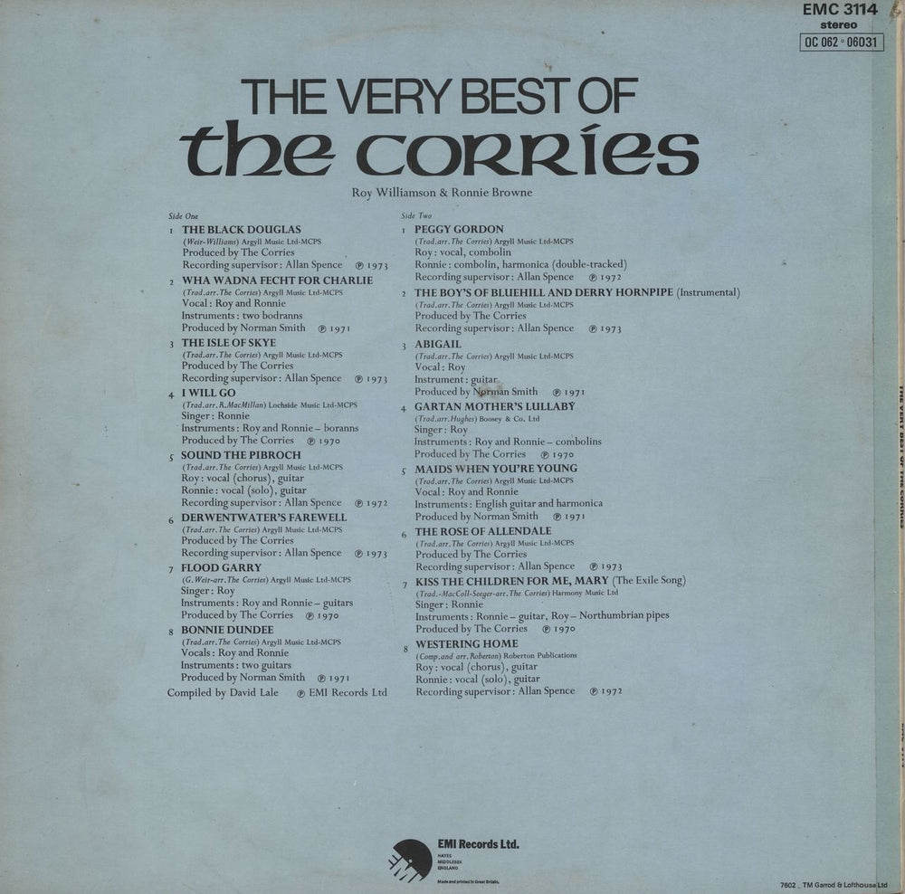 The Corries The Very Best Of The Corries UK vinyl LP album (LP record)