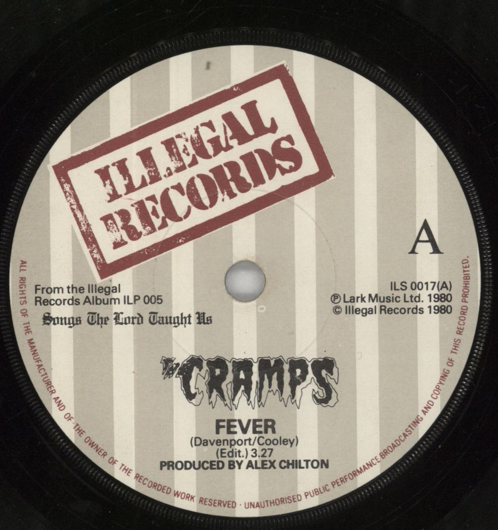 The Cramps Fever / Garbageman - Withdrawn Sleeve UK 7" vinyl single (7 inch record / 45) CRA07FE407119