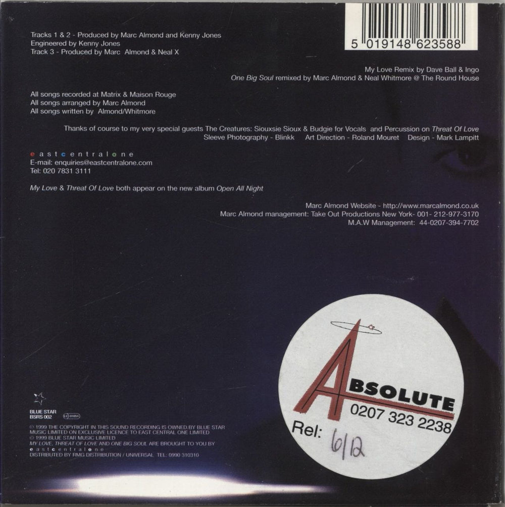 The Creatures (80s) My Love / Threat Of Love UK CD single (CD5 / 5") 5019148623588