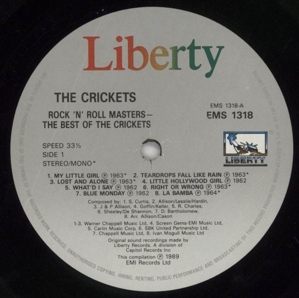 The Crickets The Best Of The Crickets UK vinyl LP album (LP record) CKTLPTH861055
