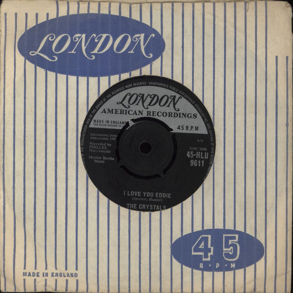 The Crystals He's A Rebel UK 7" vinyl single (7 inch record / 45)