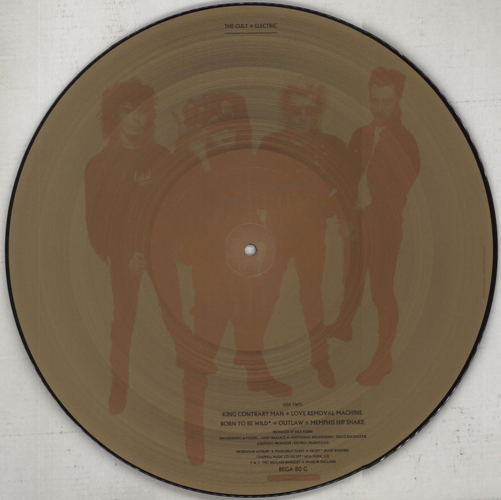 The Cult Electric - Gold Picture Disc + Inner UK picture disc LP (vinyl picture disc album)