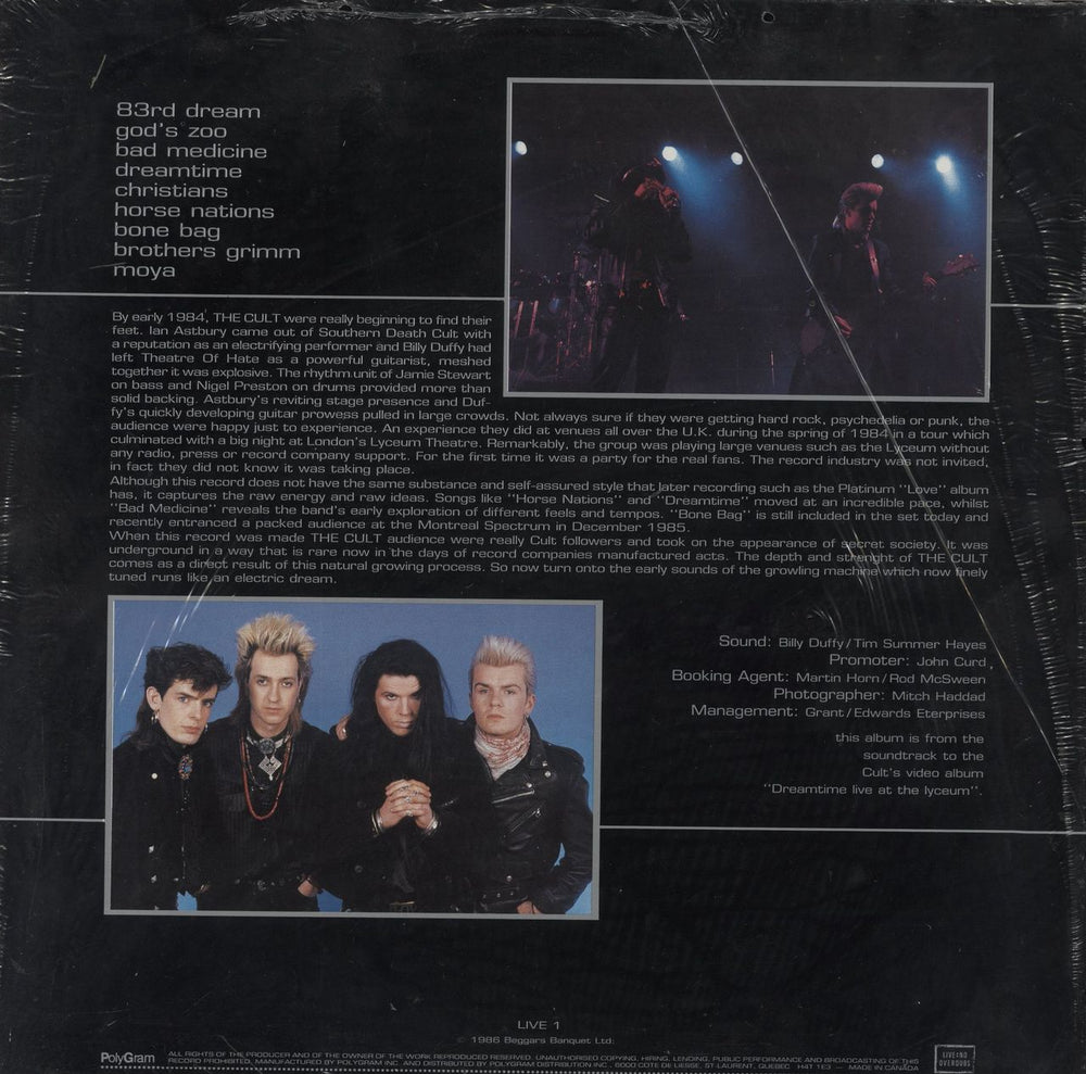 The Cult Live At The Lyceum-London-20th May 1984 - Shrink Canadian vinyl LP album (LP record)