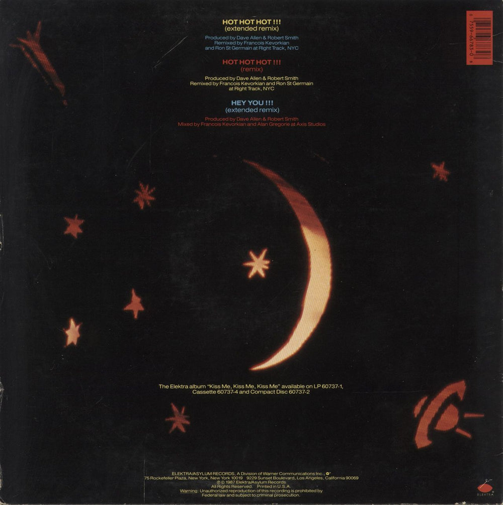 The Cure Hot Hot Hot !!! (Extended Remix) - VG+ US 12" vinyl single (12 inch record / Maxi-single) 075596678308