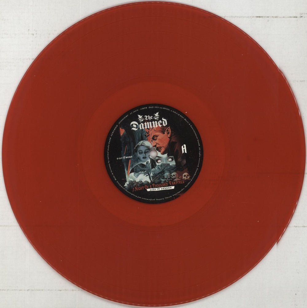 The Damned A Night Of A Thousand Vampires - Red Transparent Vinyl + Poster UK 2-LP vinyl record set (Double LP Album) DAM2LAN860921