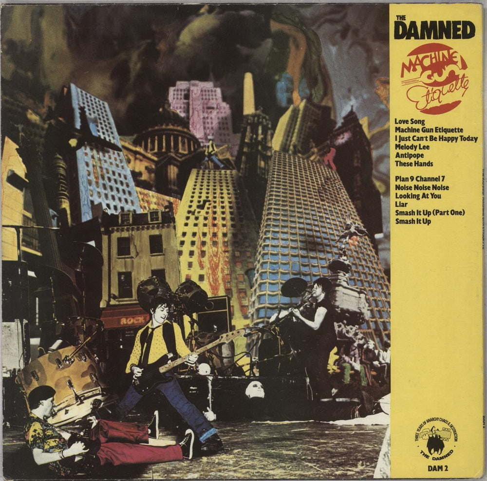 The Damned Machine Gun Etiquette - Original Style Sleeve - EX UK vinyl LP album (LP record) DAMLPMA841341