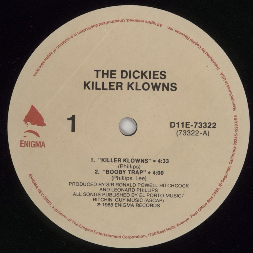 The Dickies Killer Klowns From Outer Space US 12" vinyl single (12 inch record / Maxi-single) DIC12KI859899