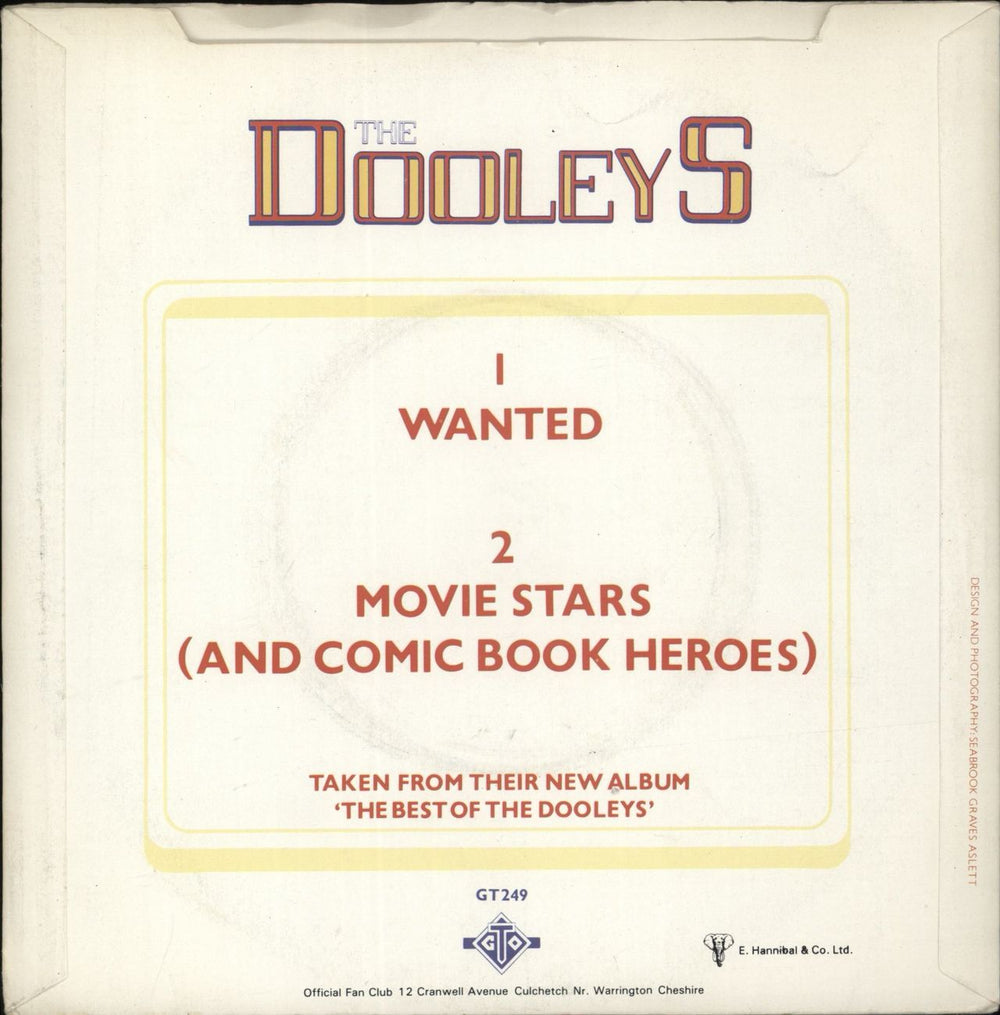 The Dooleys Wanted UK 7" vinyl single (7 inch record / 45)