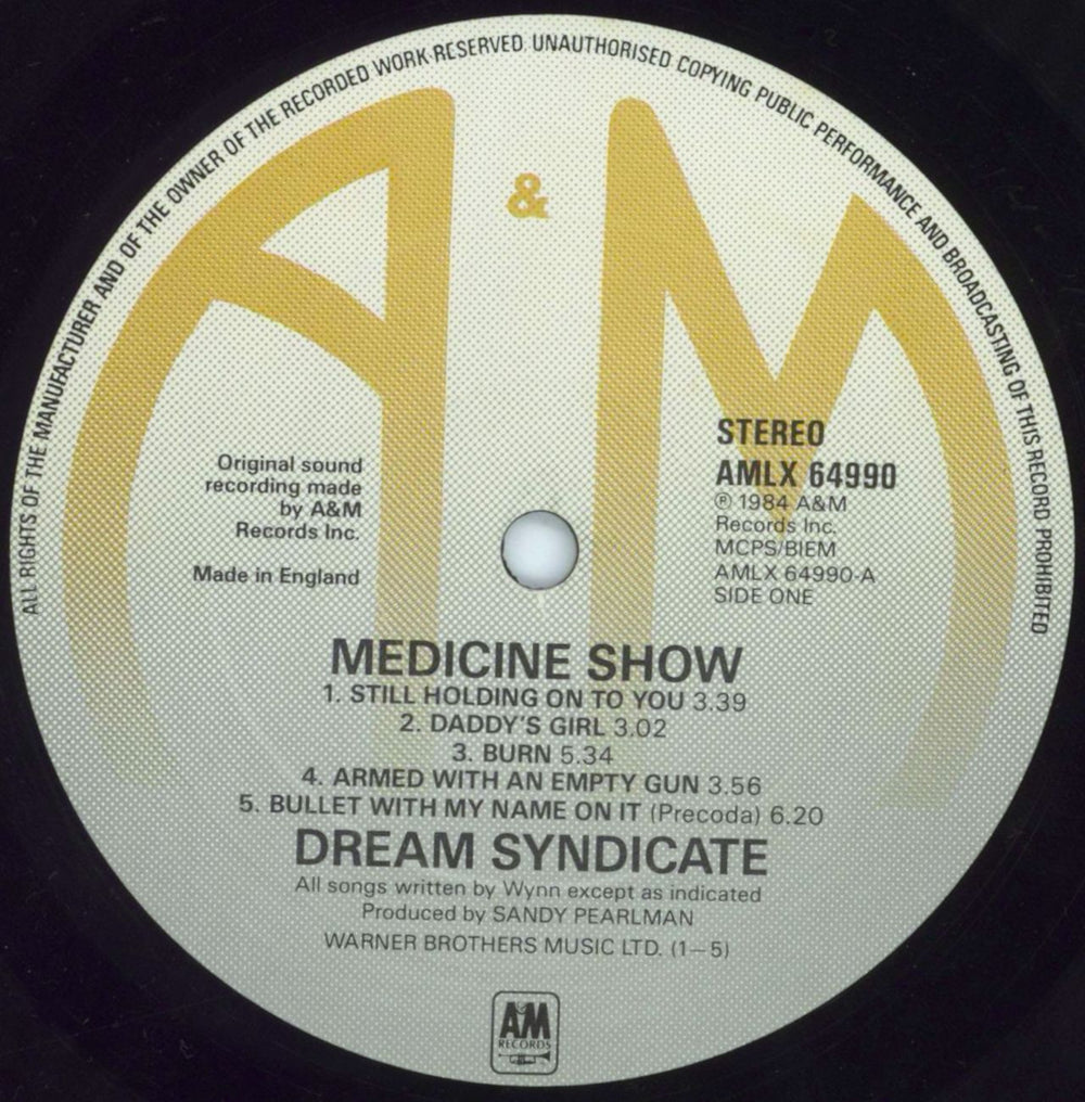 The Dream Syndicate Medicine Show UK vinyl LP album (LP record) DSYLPME358967