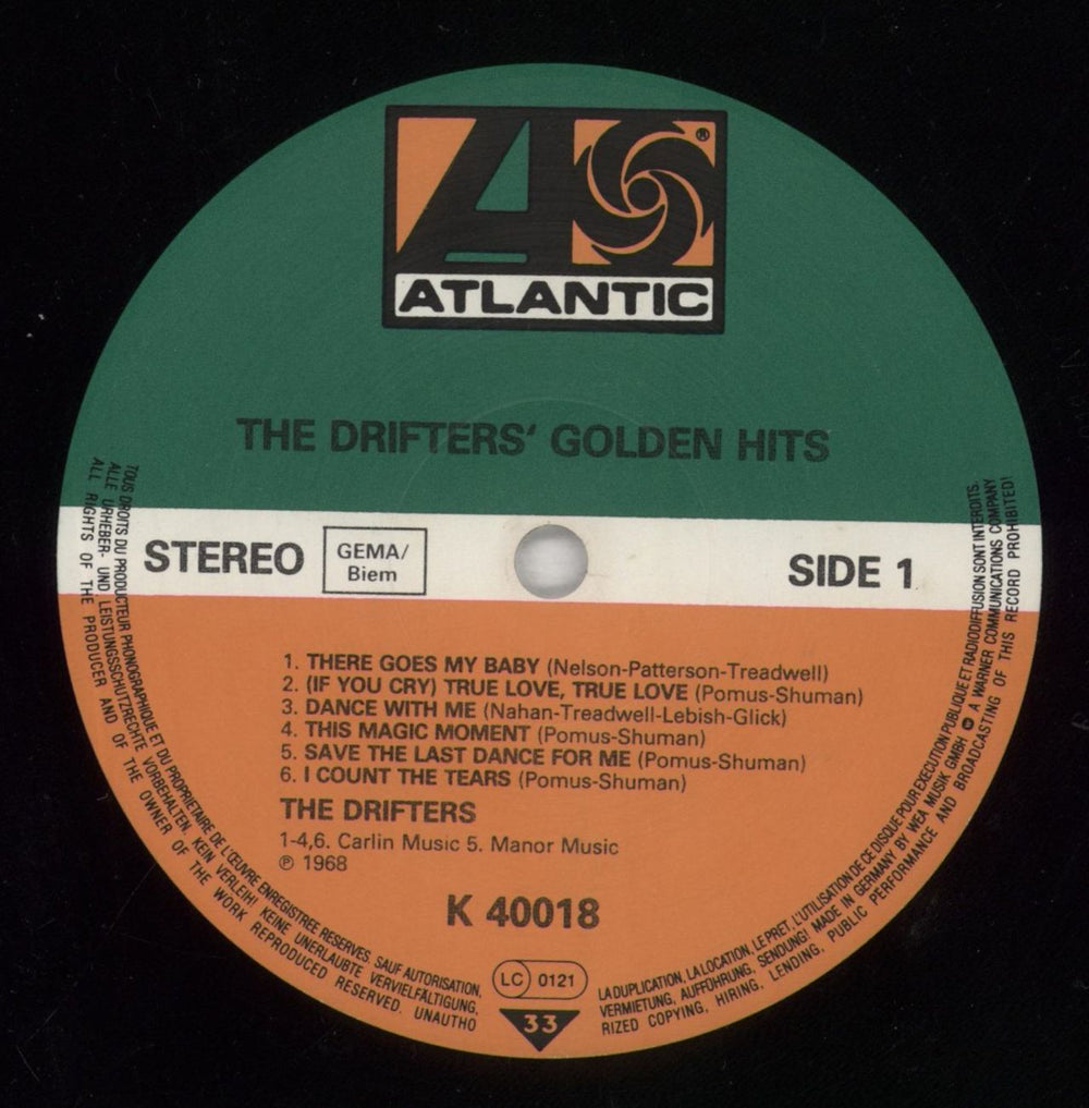 The Drifters Golden Hits German vinyl LP album (LP record) TD3LPGO758582