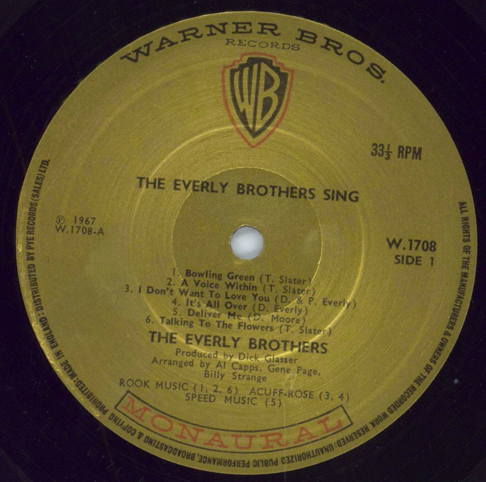 The Everly Brothers The Everly Brothers Sing - 1st - EX UK vinyl LP album (LP record) EBRLPTH797179