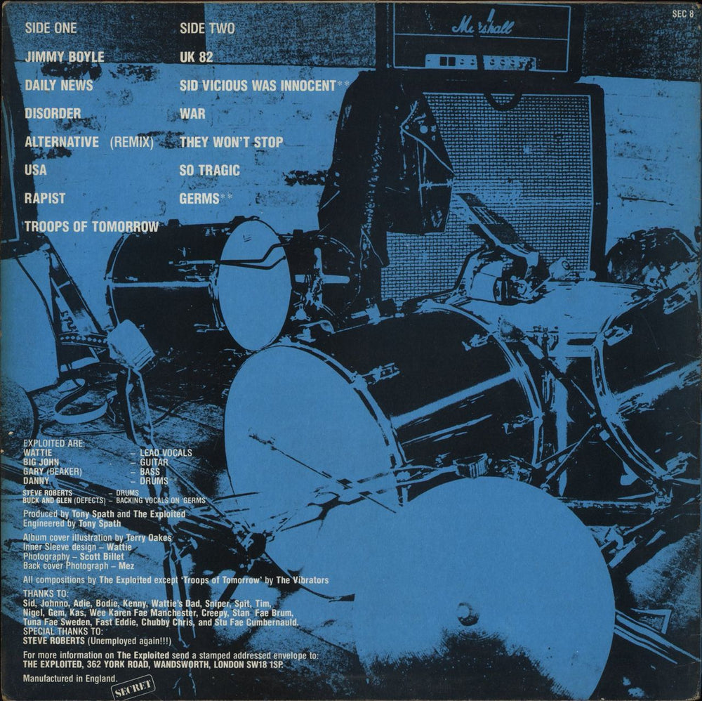 The Exploited Troops Of Tomorrow + Inner - EX UK vinyl LP album (LP record)