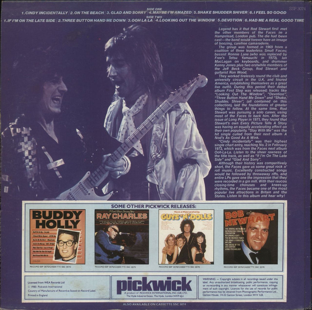 The Faces The Faces Featuring Rod Stewart UK vinyl LP album (LP record)