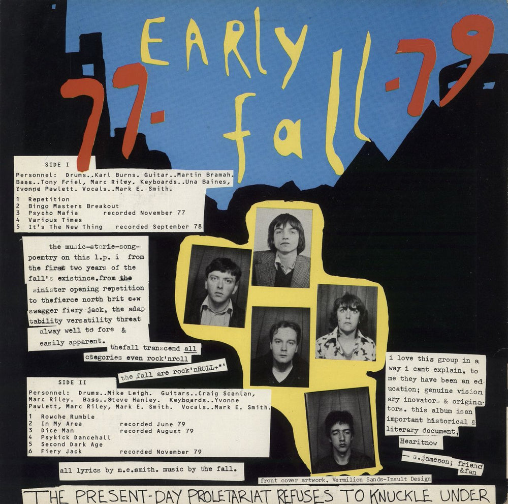 The Fall 77-Early Years-79 UK vinyl LP album (LP record)