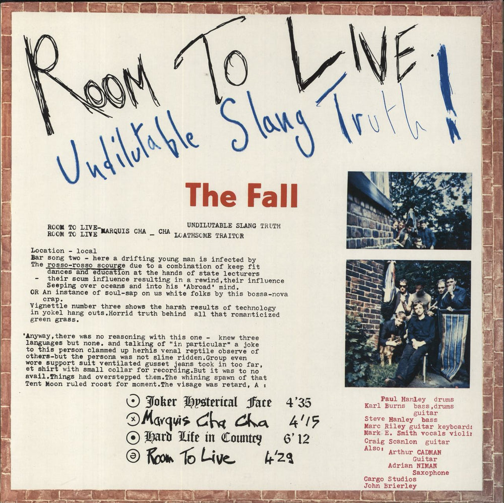 The Fall Room To Live - White Vinyl German vinyl LP album (LP record) LILP4.00109