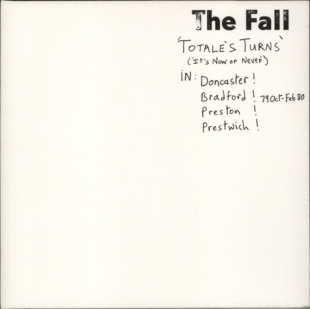 The Fall Totale's Turns [It's Now Or Never] UK vinyl LP album (LP record) LETV490LP
