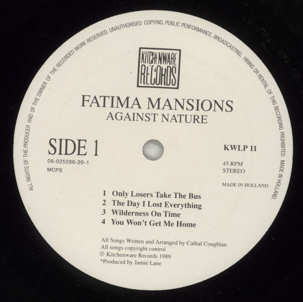 The Fatima Mansions Against Nature - brown & blue p/s Dutch vinyl LP album (LP record) TFSLPAG311756