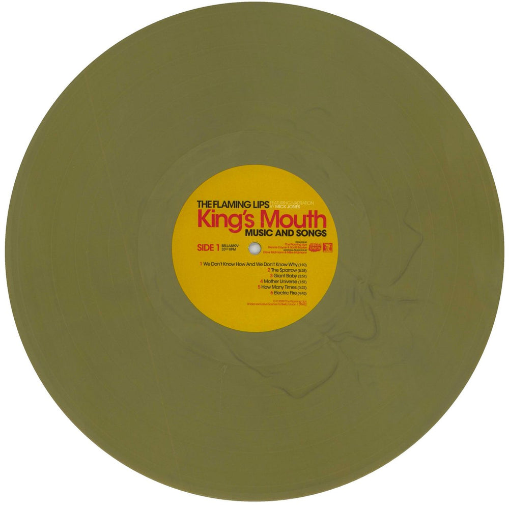The Flaming Lips King's Mouth Music And Songs- Gold Vinyl - shrink US vinyl LP album (LP record) F-LLPKI836201